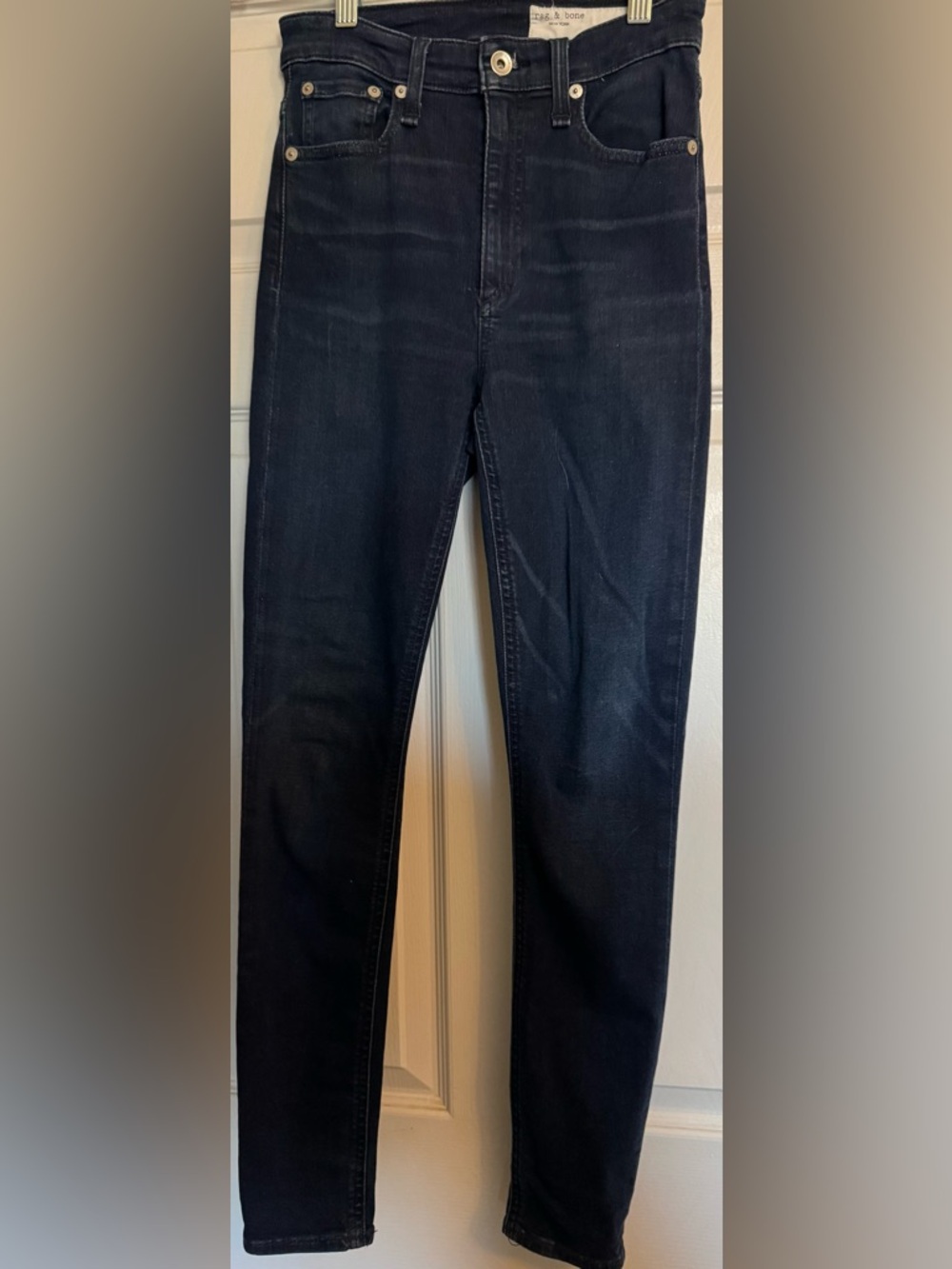 Rag and Bone Nina High Rise Skinny Ankle Jeans in Dark Indigo